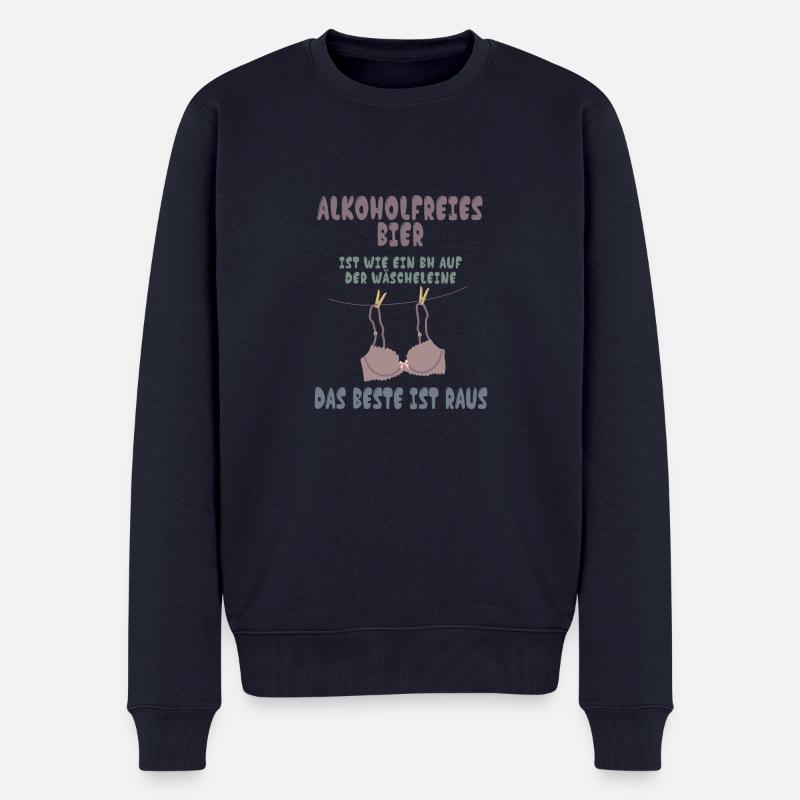 Alkoholfreies Bier - Männer Premium Bio Pullover - Navy