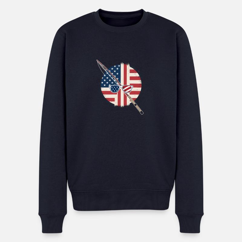 USA Fliegenfischen Abenteuer - Männer Premium Bio Pullover - Navy