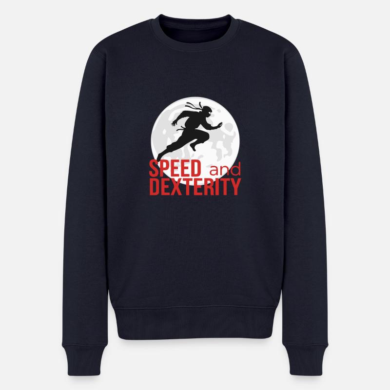 NINJA, VITESSE ET DEXTÉRITÉ - Pull Premium bio Homme - bleu marine