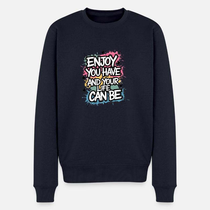 TSHIRT COOL, PROFITEZ DE VOTRE - Pull Premium bio Homme - bleu marine