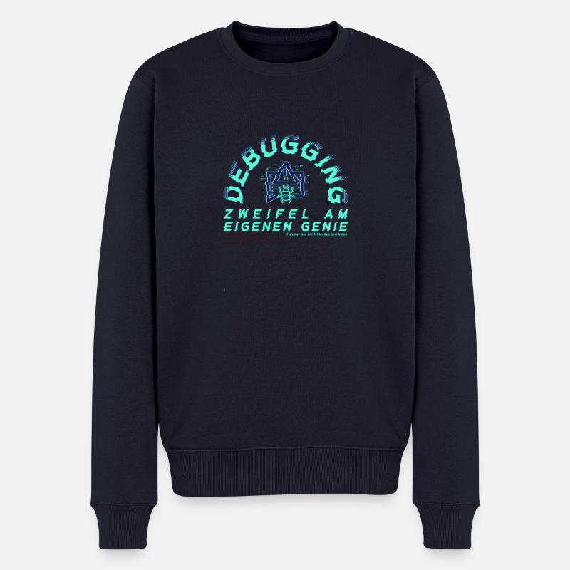 Debugging; Zweifel am eigenen Genie - Männer Premium Bio Pullover - Navy