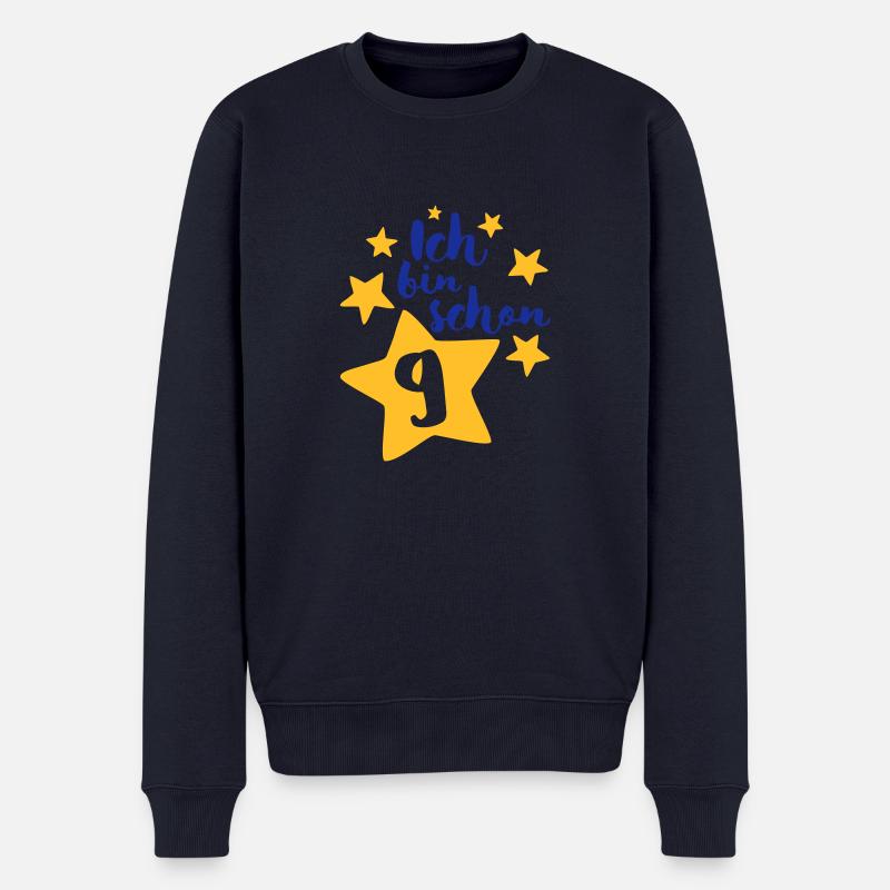 Ich bin schon Neun! - Männer Premium Bio Pullover - Navy