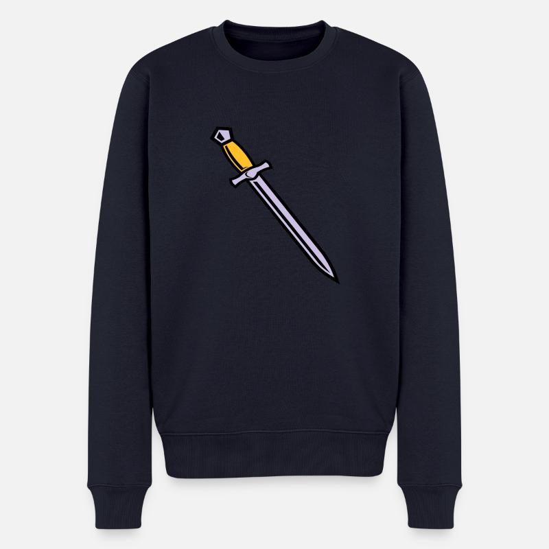 Schwert - Männer Premium Bio Pullover - Navy