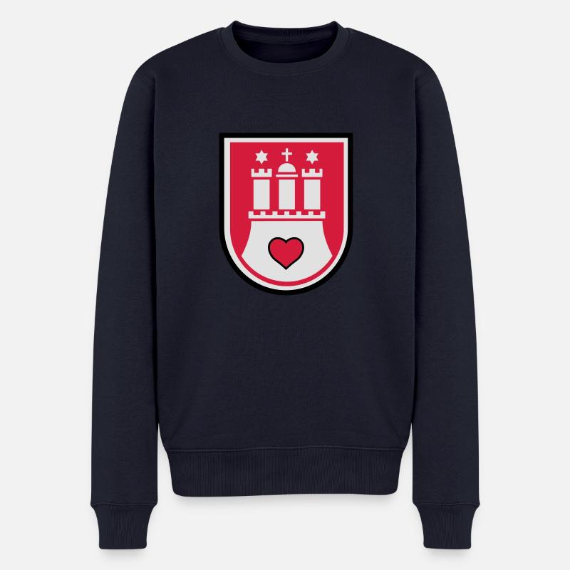 hamburg wappen - Männer Premium Bio Pullover - Navy