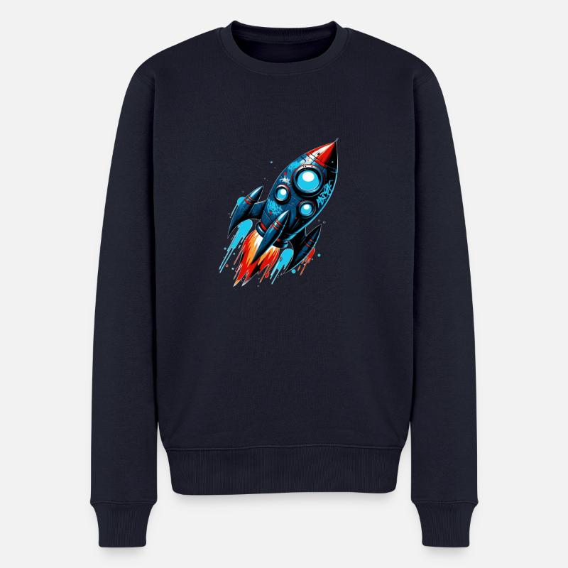 Raketenmann Raketenstart - Männer Premium Bio Pullover - Navy