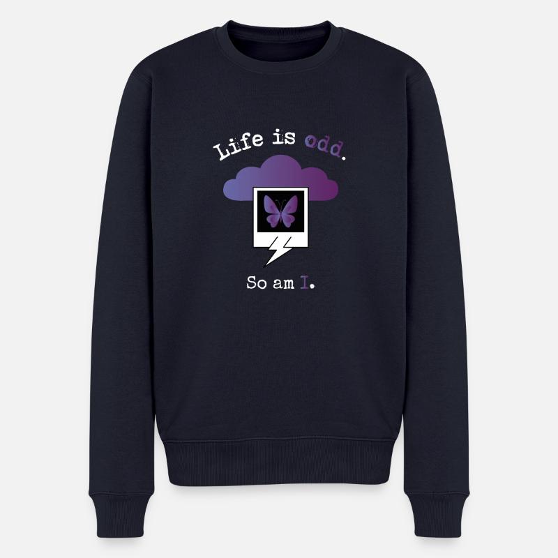 Das Leben ist seltsam. Ich auch. - Männer Premium Bio Pullover - Navy