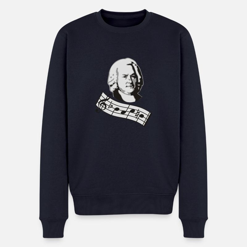 bach noten 3col vers2 - Männer Premium Bio Pullover - Navy