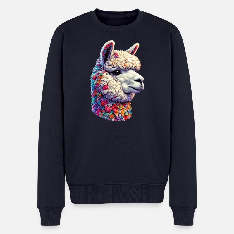 Alpaka - Männer Premium Bio Pullover - Navy
