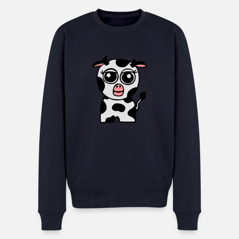 Kleine Kuh - Männer Premium Bio Pullover - Navy