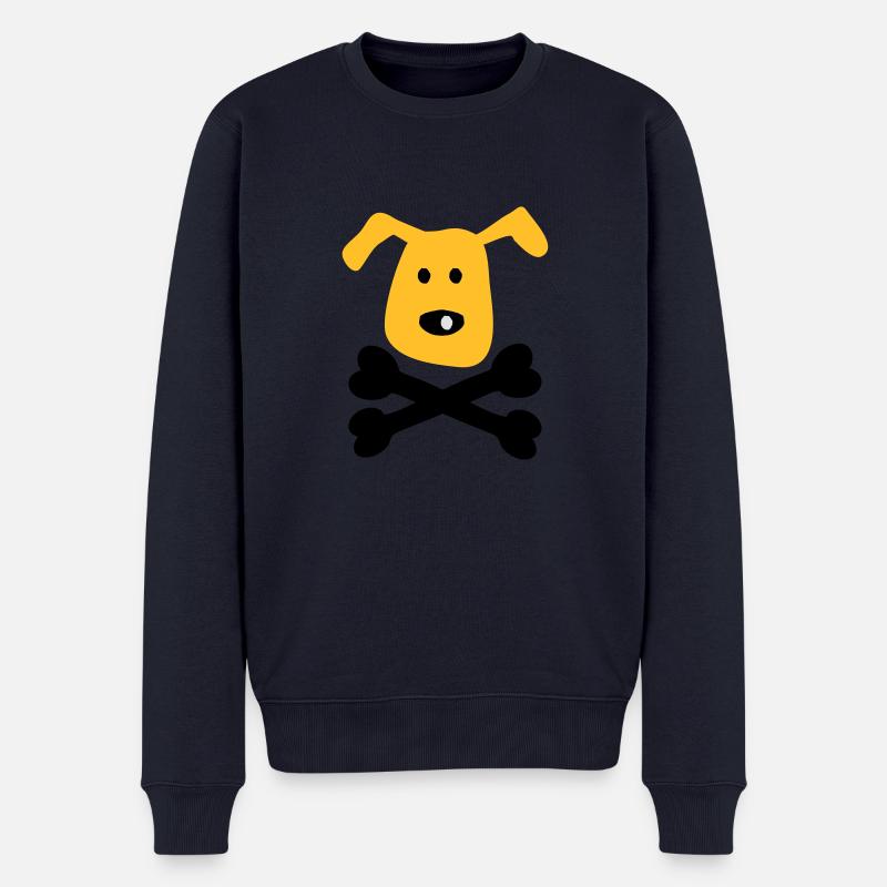 Hund - Männer Premium Bio Pullover - Navy
