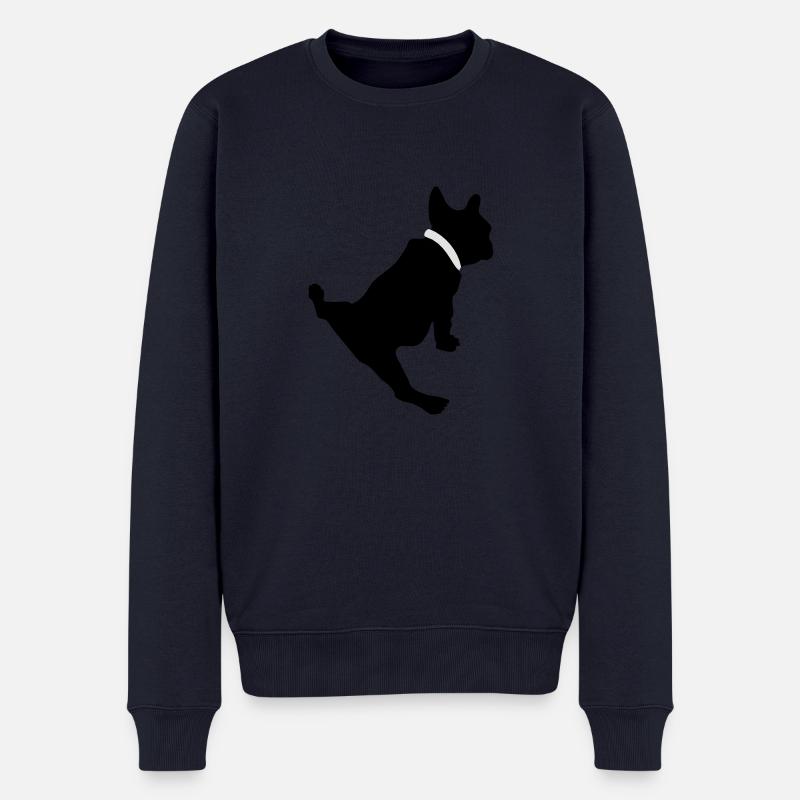 dog_yoga - Männer Premium Bio Pullover - Navy
