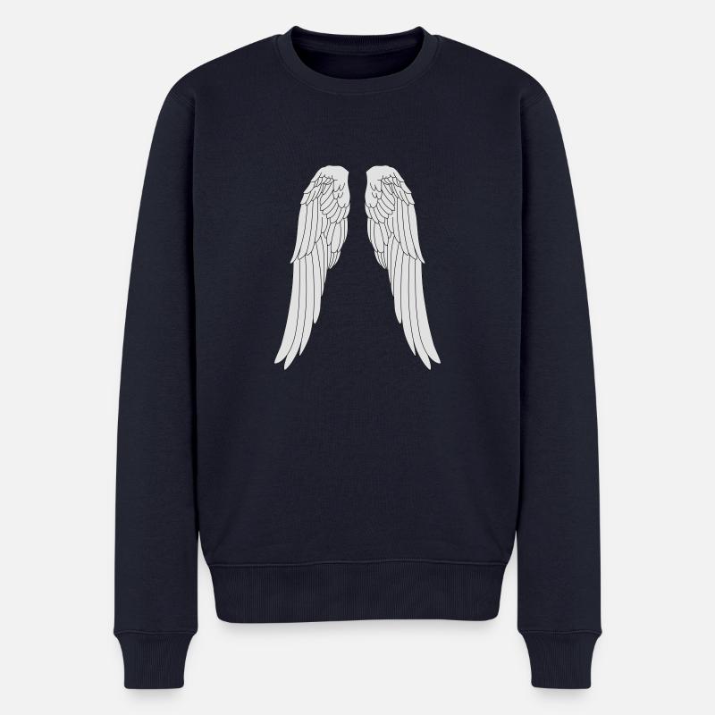Engel Flügel Elfen Feen göttlich himmlisch magisch - Männer Premium Bio Pullover - Navy