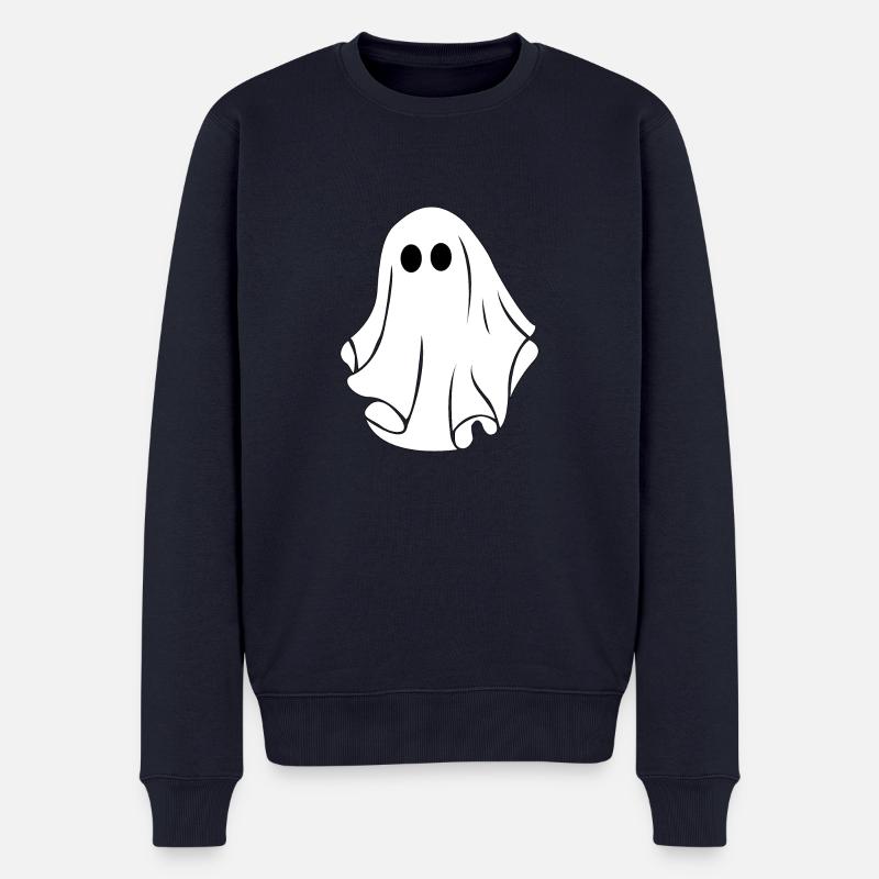 GHOST BOO... - Männer Premium Bio Pullover - Navy