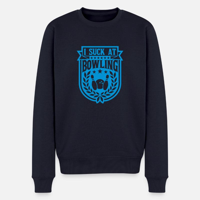 I suck at bowling - Männer Premium Bio Pullover - Navy