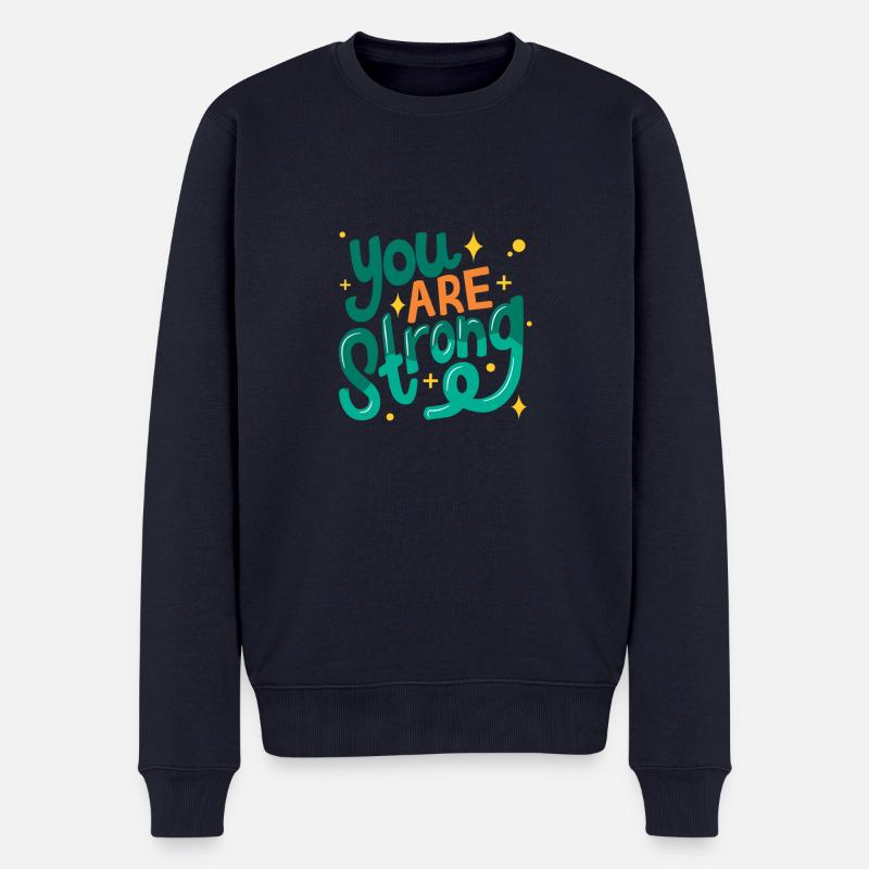 Du bist stark - Männer Premium Bio Pullover - Navy