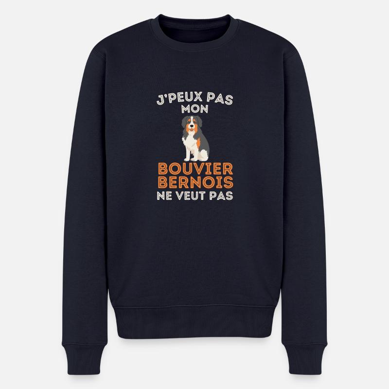 chien mignon bouvier bernois - Pull Premium bio Homme - bleu marine