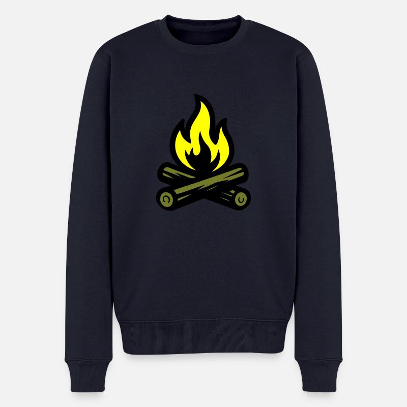 Feuer Lagerfeuer Symbol - Männer Premium Bio Pullover - Navy
