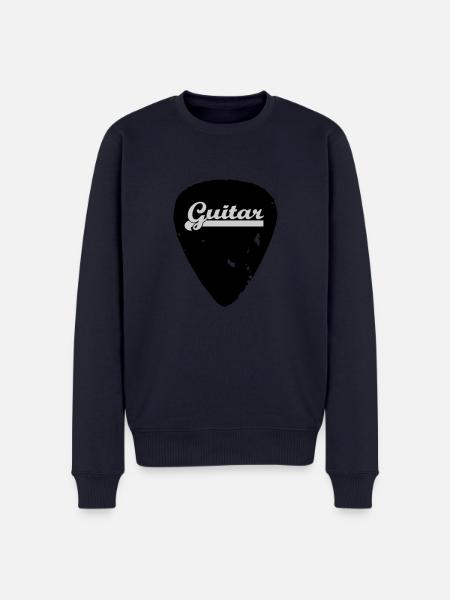 guitar - Männer Premium Bio Pullover - Navy