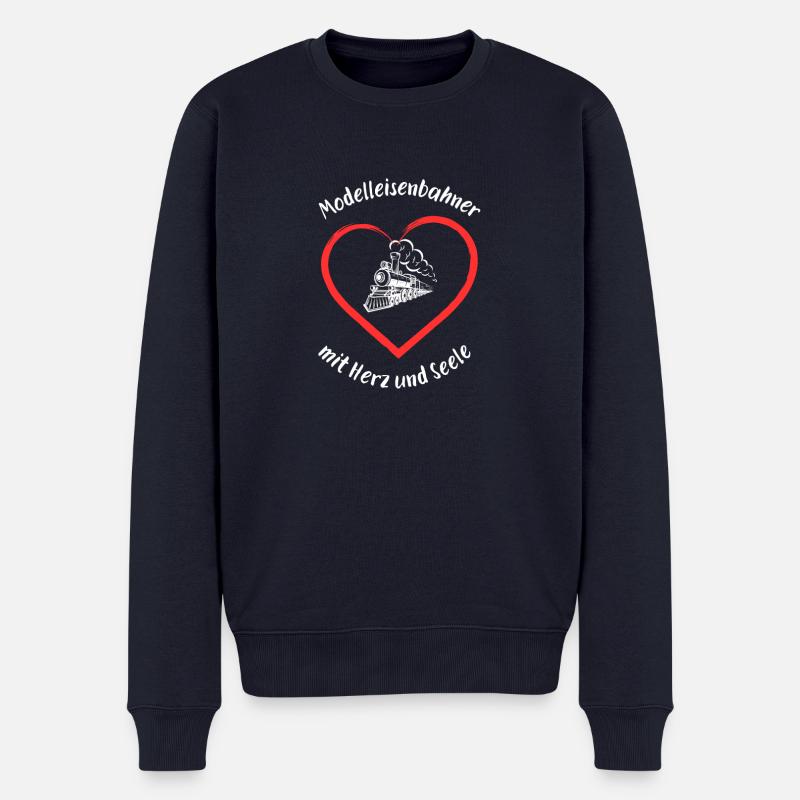 Modelleisenbahner - Männer Premium Bio Pullover - Navy