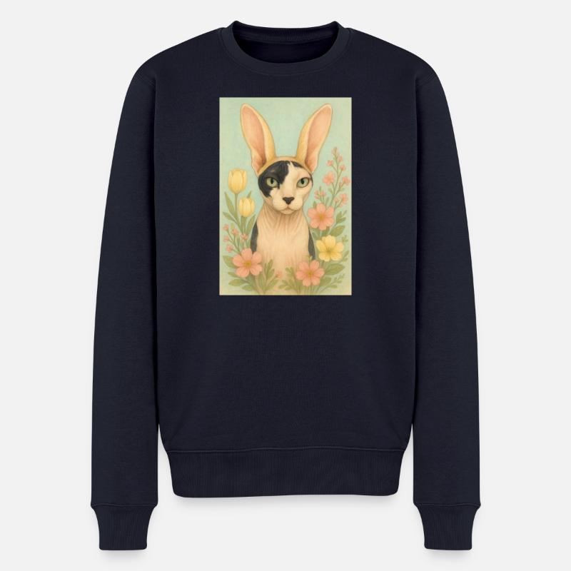 Ostersphynxkatze - Männer Premium Bio Pullover - Navy