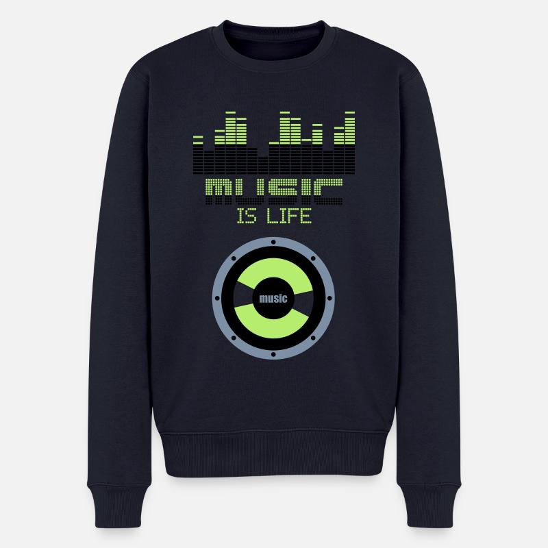 Musik ist Leben-Equalizer - Männer Premium Bio Pullover - Navy