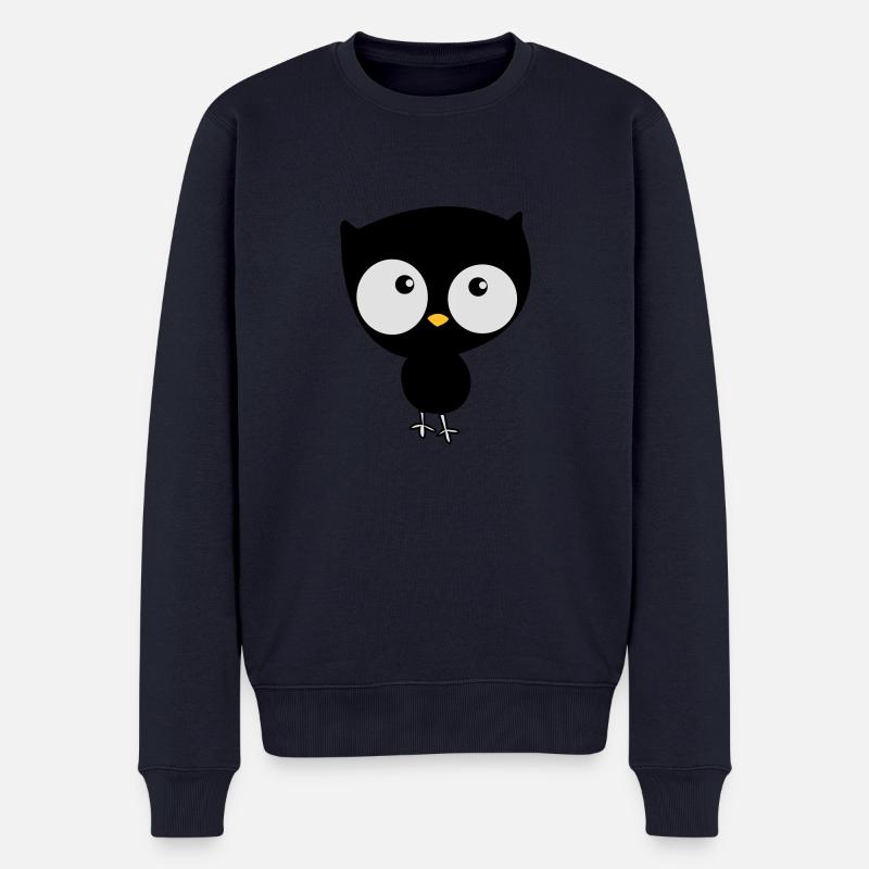 Eule - Männer Premium Bio Pullover - Navy