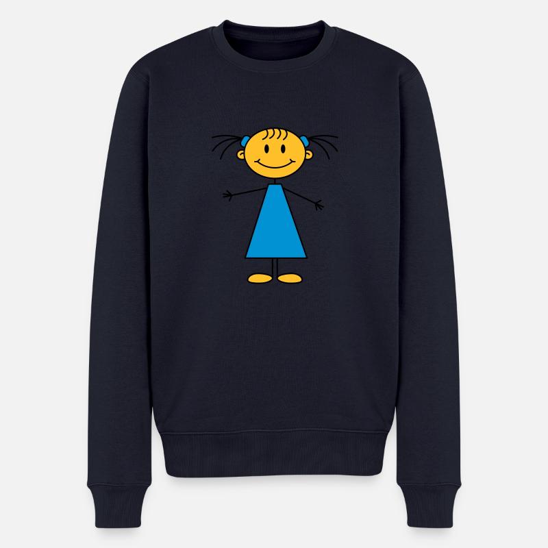 girl - Männer Premium Bio Pullover - Navy