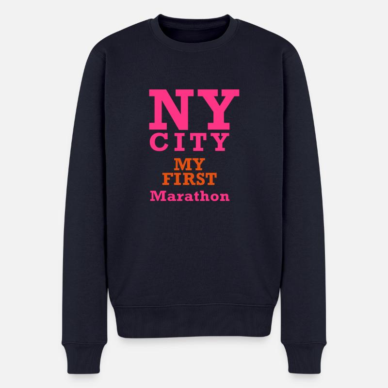 my_first_marathon - Männer Premium Bio Pullover - Navy
