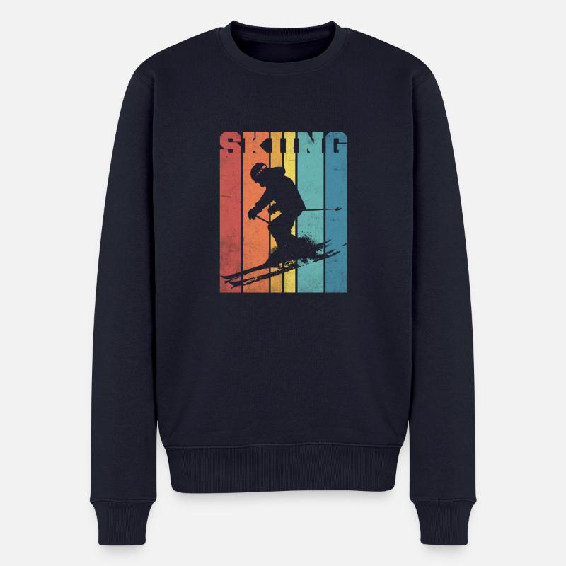 Skipalette Retro Farben - Männer Premium Bio Pullover - Navy