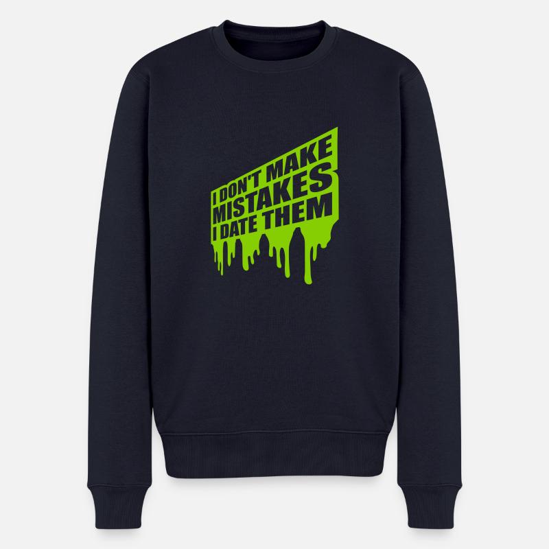 Date Mistakes Zitat Logo - Männer Premium Bio Pullover - Navy