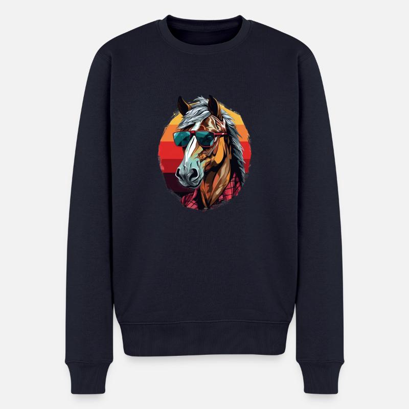 Urban Stallion - Graffiti Stil - Männer Premium Bio Pullover - Navy