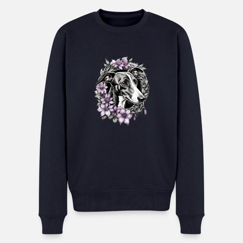 Niedlicher Windhund im Ruhestand - Männer Premium Bio Pullover - Navy