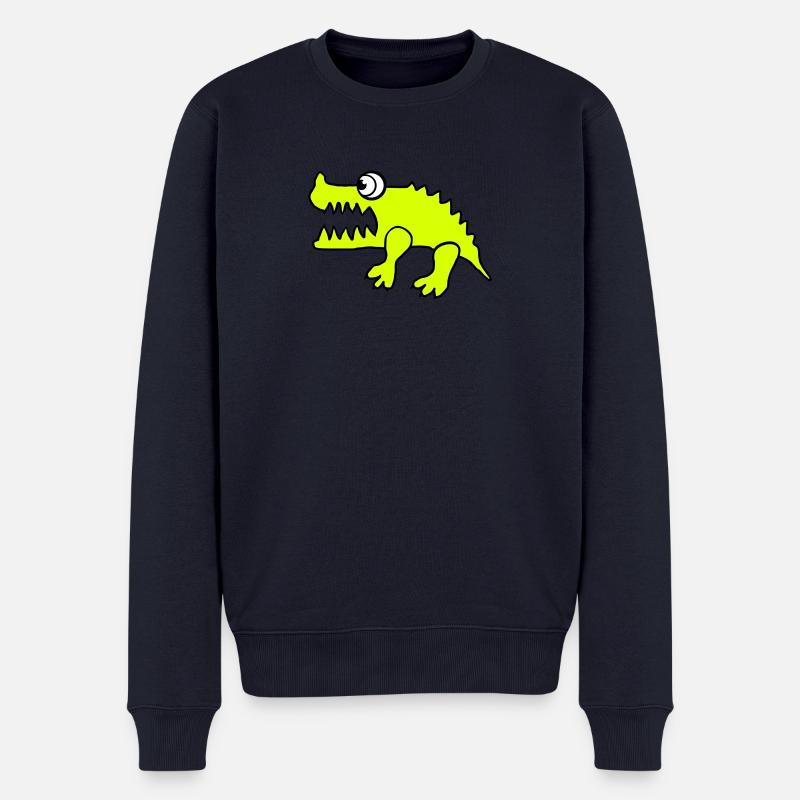 Crocodile (changement de couleur individuelle) - Pull Premium bio Homme - bleu marine