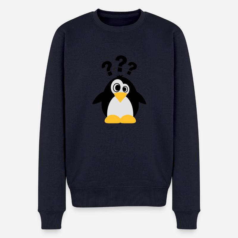 Dummer Pinguin - Männer Premium Bio Pullover - Navy