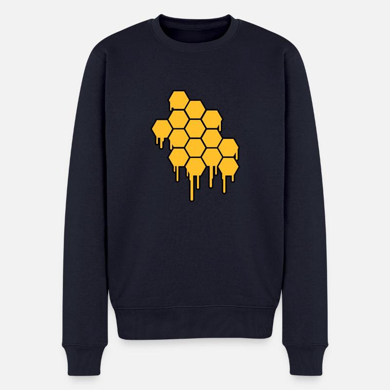 Honeycombs Pattern - Pull Premium bio Homme - bleu marine
