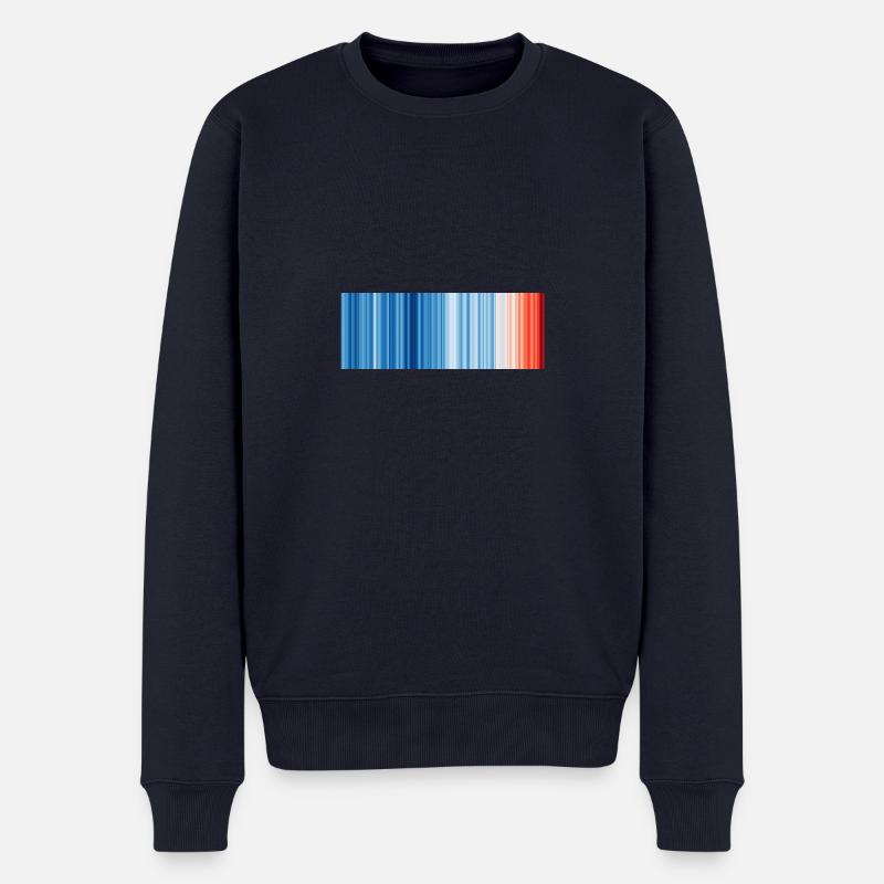 Warming Stripes illustrating the global warming - Männer Premium Bio Pullover - Navy