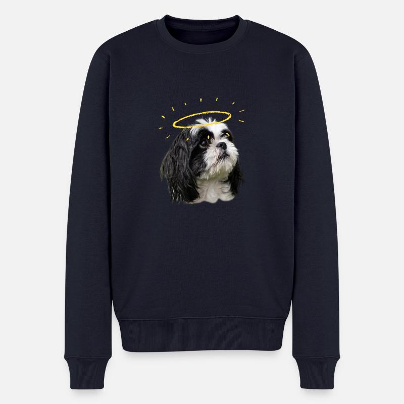 heiliges shih tzu - Männer Premium Bio Pullover - Navy