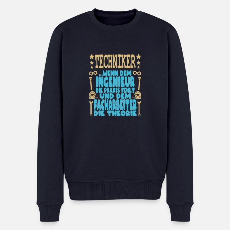 Techniker Schule Abschluss Fortbildung Ingenieur - Männer Premium Bio Pullover - Navy
