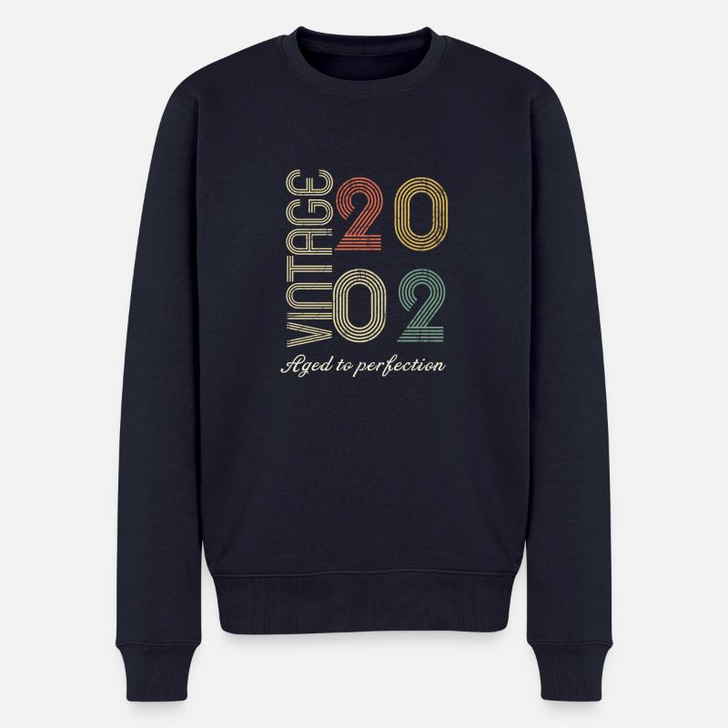 Cadeau d’anniversaire 22 ans - 2002 - Pull Premium bio Homme - bleu marine