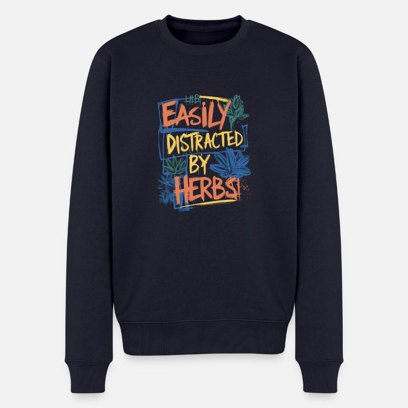 Fasziniert von Kräutern - Männer Premium Bio Pullover - Navy