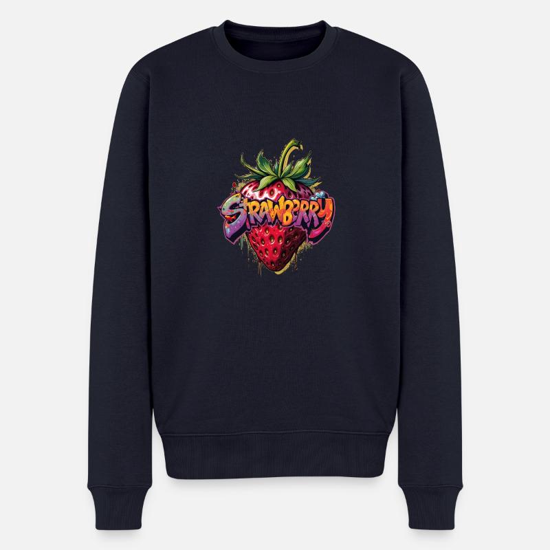 Schöne und leckere Erdbeere - Männer Premium Bio Pullover - Navy