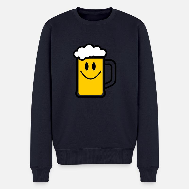 Bier-Gesicht - Männer Premium Bio Pullover - Navy