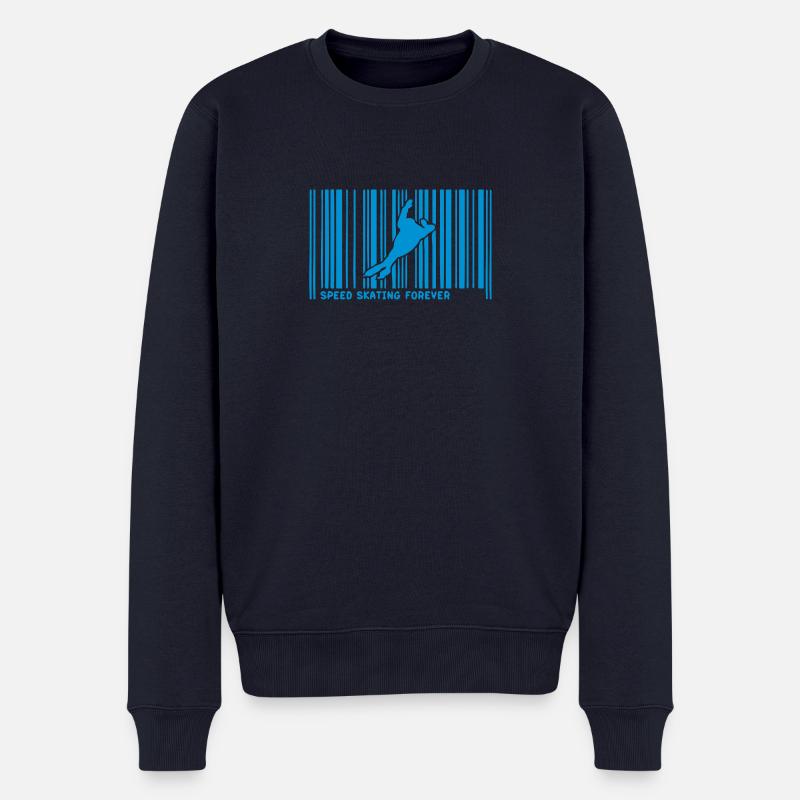 Barcode Eisschnelllauf skateur2 - Männer Premium Bio Pullover - Navy