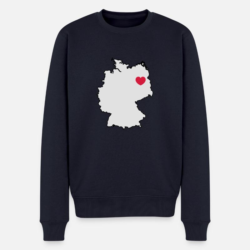 I love Berlin - Männer Premium Bio Pullover - Navy