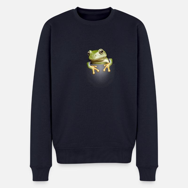 TASCHENFROSCH - Männer Premium Bio Pullover - Navy