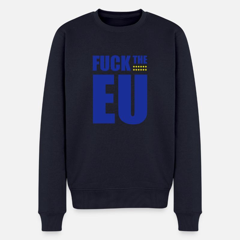 fuck_the_eu_new - Männer Premium Bio Pullover - Navy
