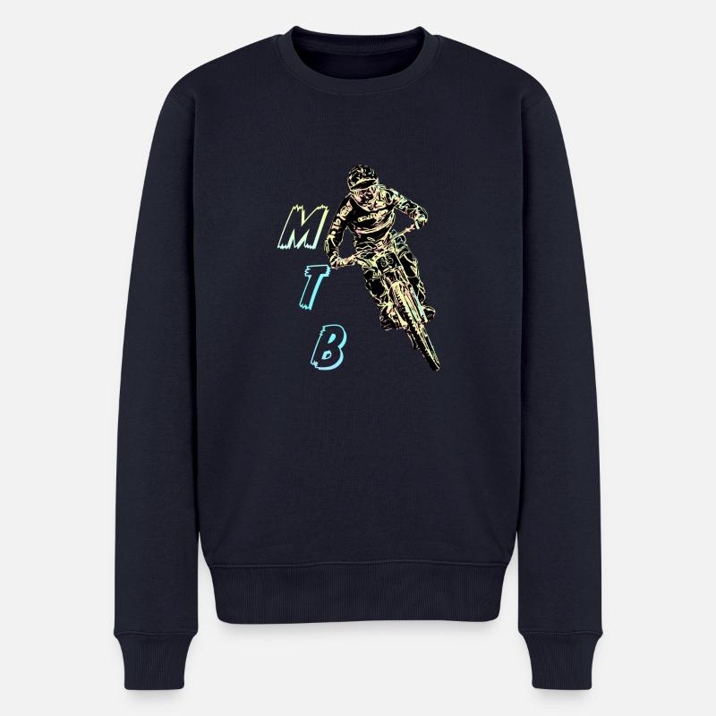 MTB-Abfahrt - Männer Premium Bio Pullover - Navy