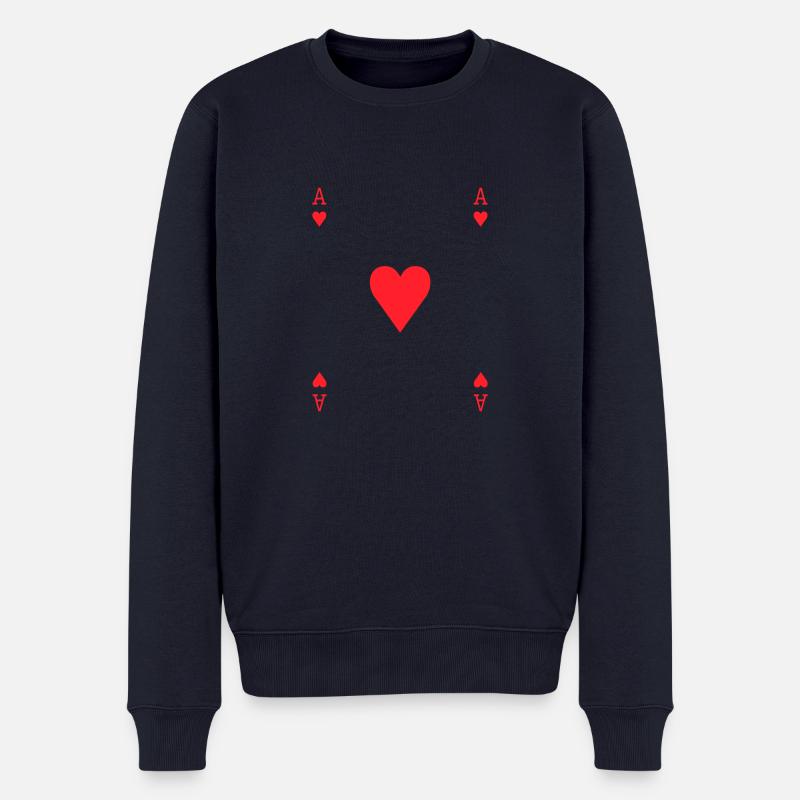 Herz Ass - Männer Premium Bio Pullover - Navy