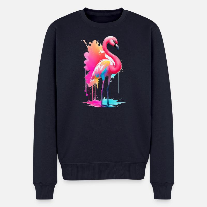 Flamingo - Männer Premium Bio Pullover - Navy