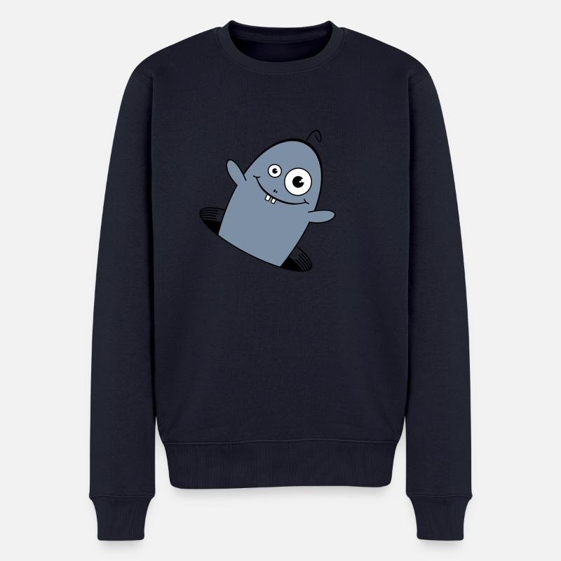 WILLY le ver amical 1 - Pull Premium bio Homme - bleu marine